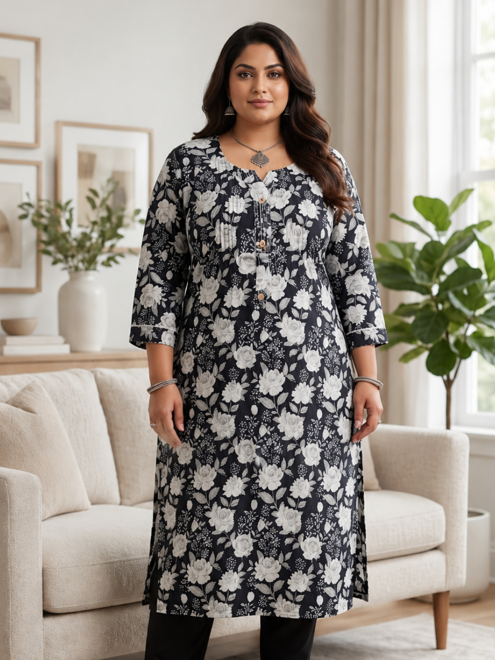 Designer Floral Kurta (Floral Fusion Collection)