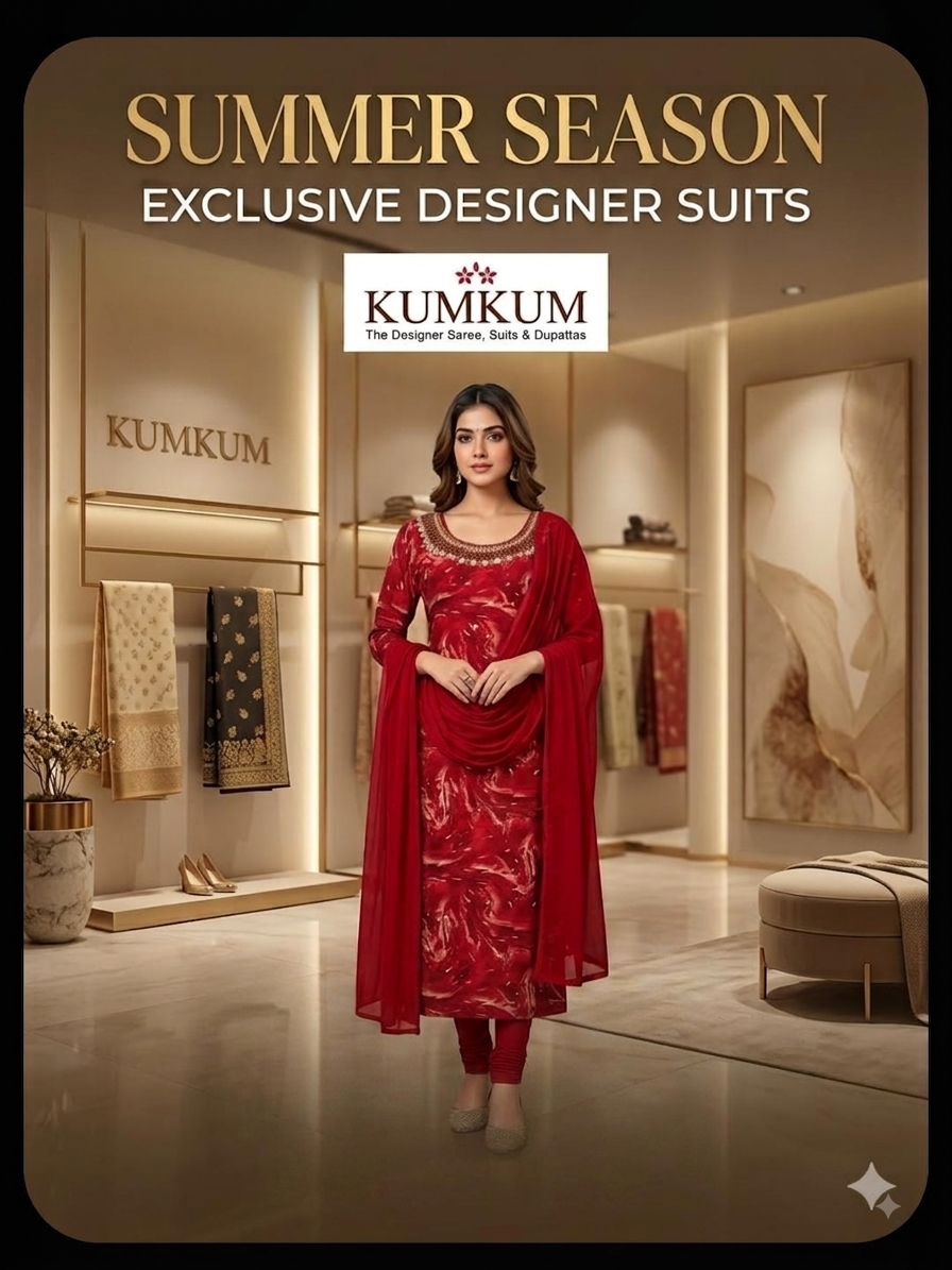 Deep Crimson Marble-Print Silk Kurti Set