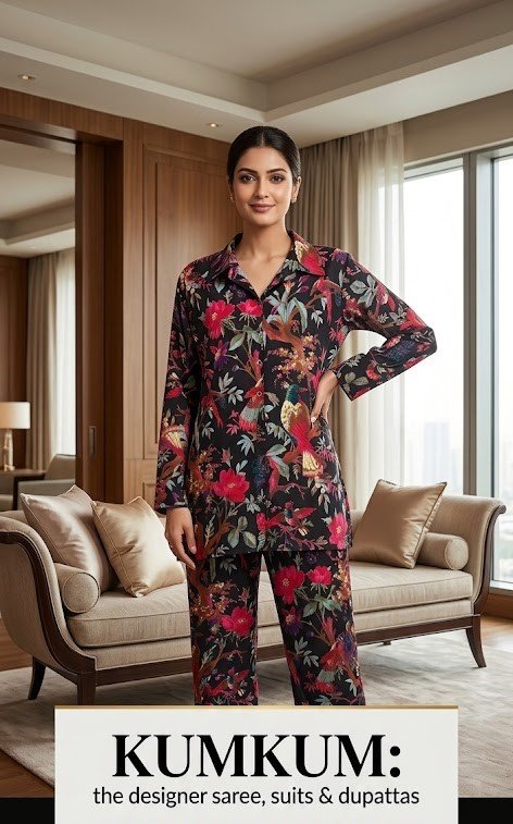 Midnight Botanical Garden Satin Co-ord Set