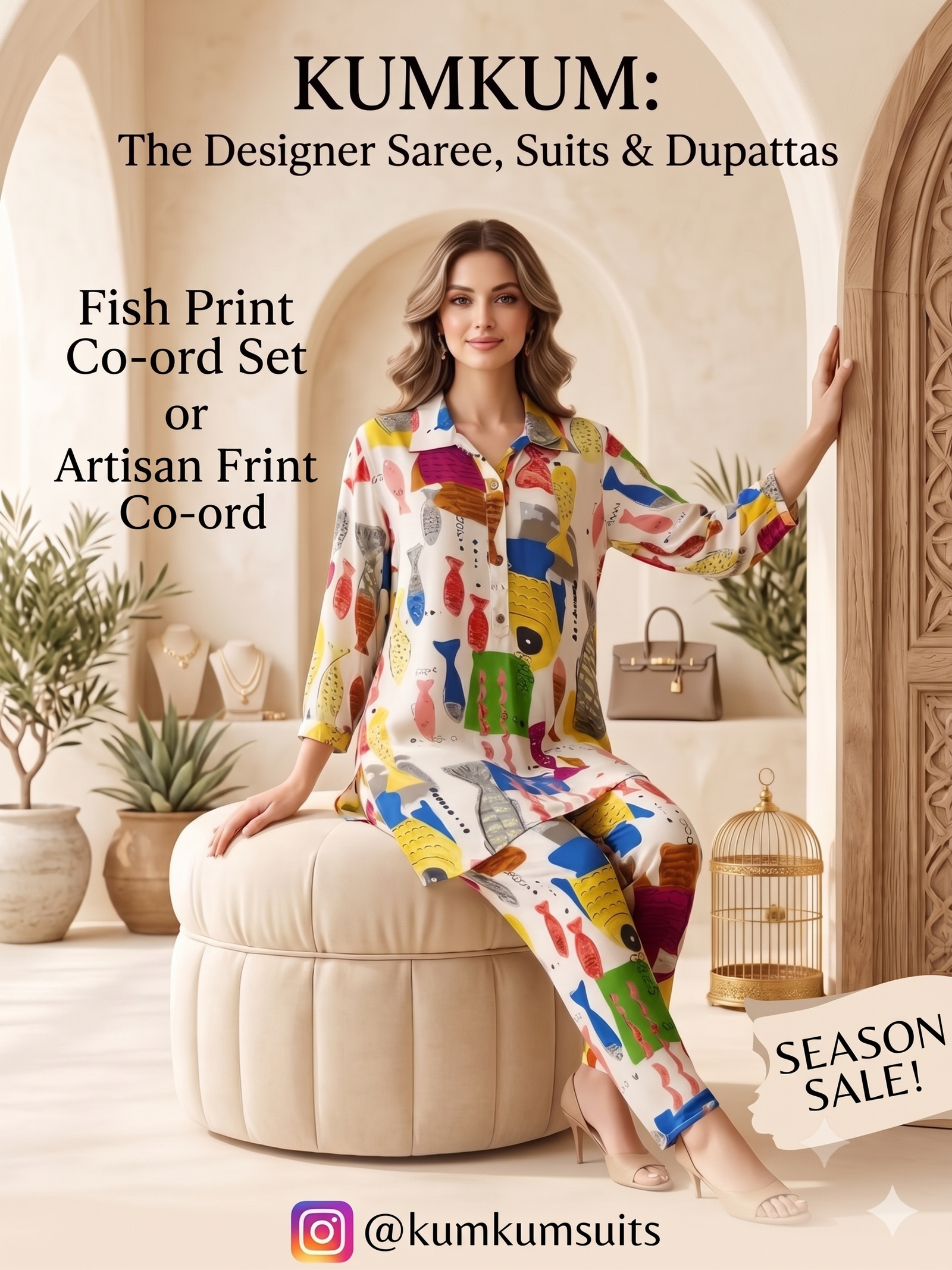 Fish Print Artisan Co-ord Set