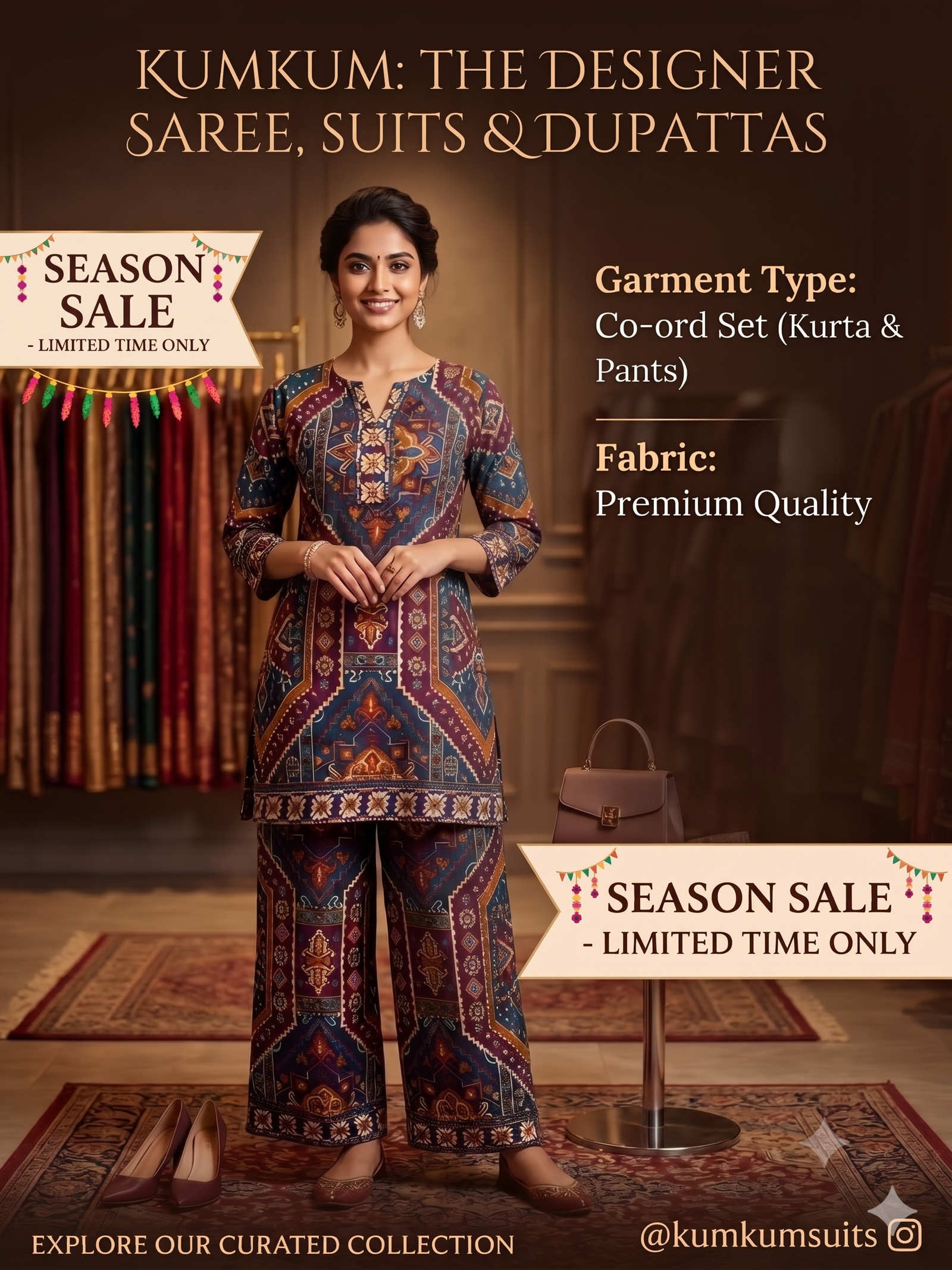 Royal Geometric Kurta & Pants Set